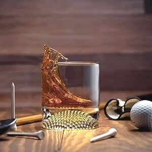 Boutique Golf Ball Whiskey Glasses - Set of 2 - 8 Ounce Glasses